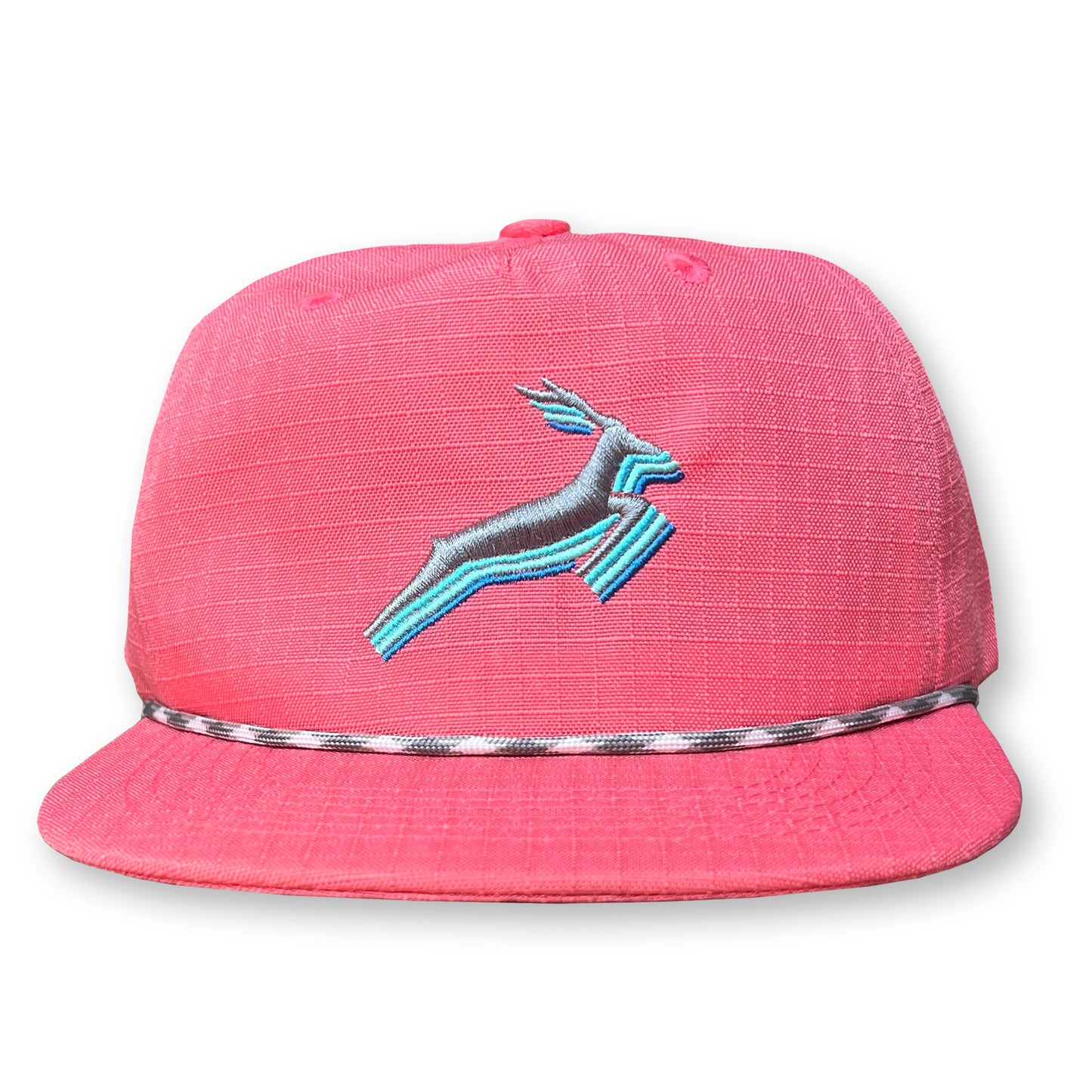 Antelope Rope Hat / Coral Ripstop Nylon with Silver Antelope