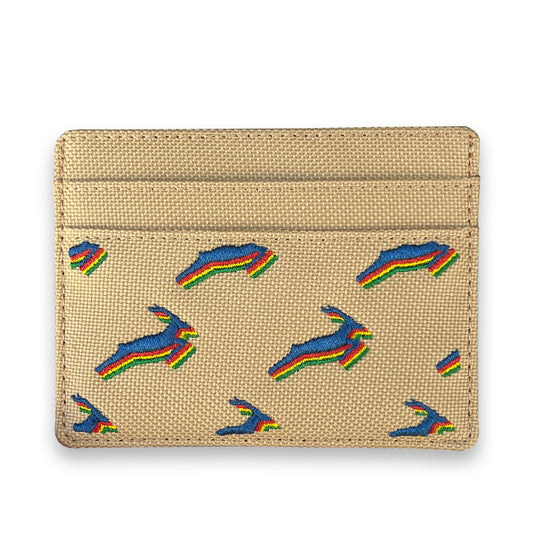 Antelope Embroidery Slim Wallet in Tan