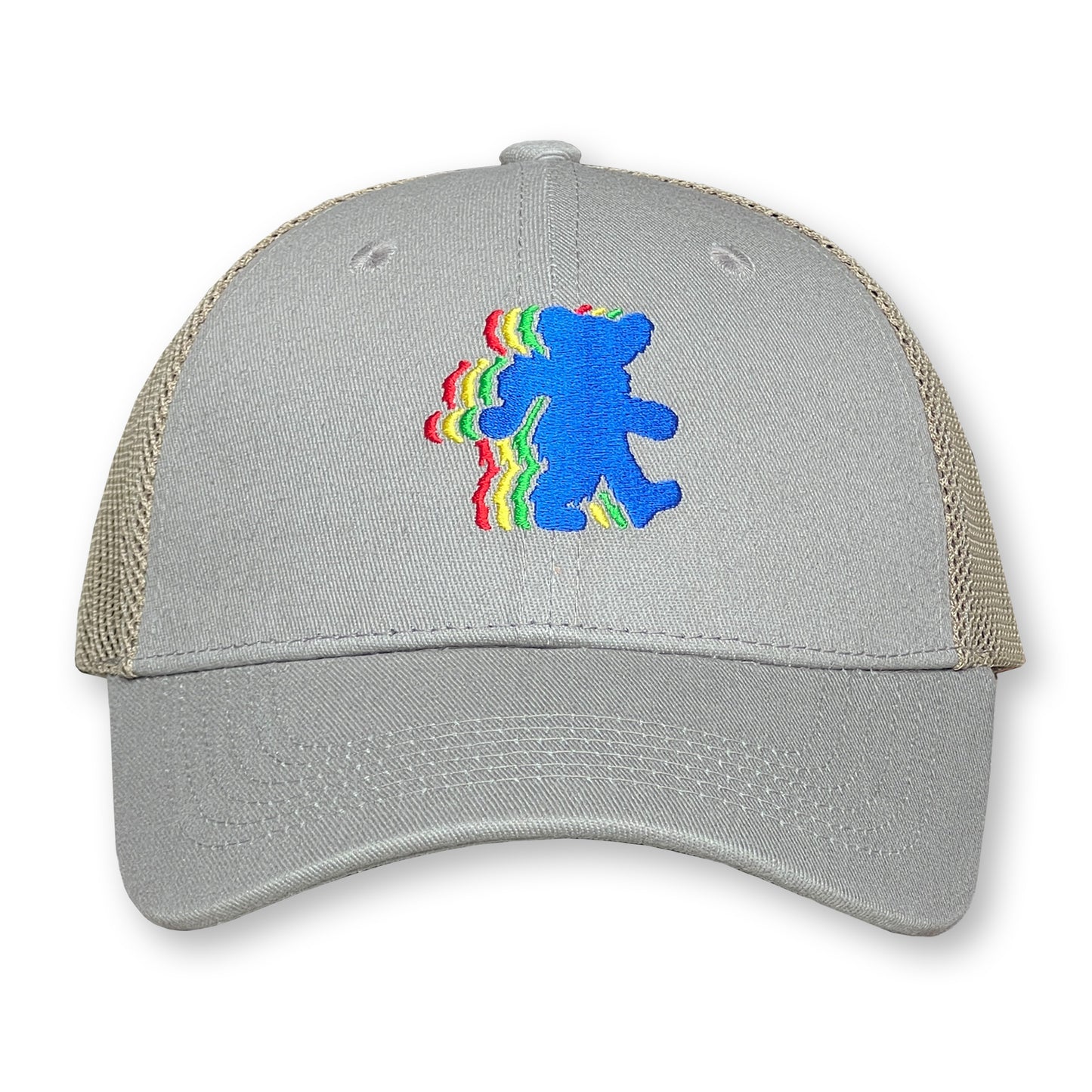 Bear Trucker Hat / Elephant Cotton with Oat Mesh and Azurite Bear