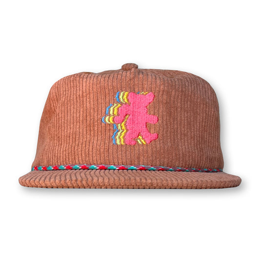 Bear Rope Hat / Mousse Corduroy with Fruit Punch Bear