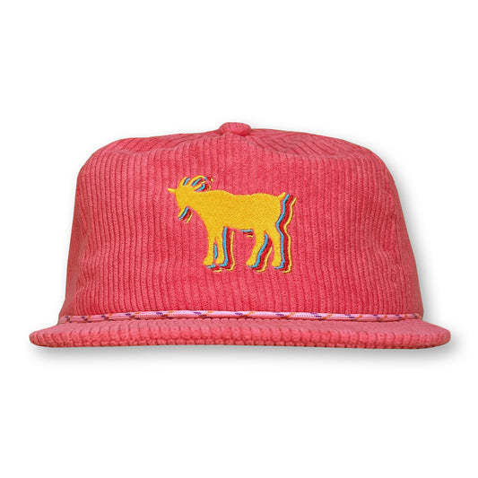 Billy Strings Rope Hat / Watermelon Corduroy with Mac n Cheese Billy Goat