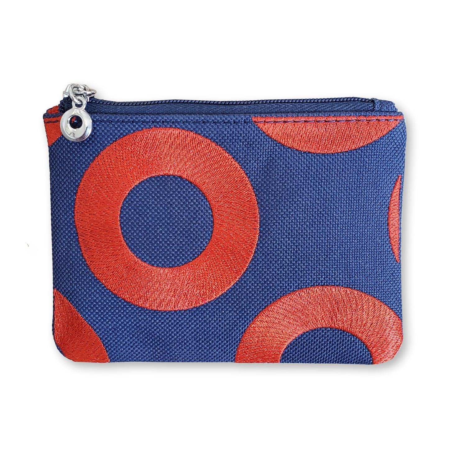 Fishman Donut Embroidery Minimalist Zipper Wallet