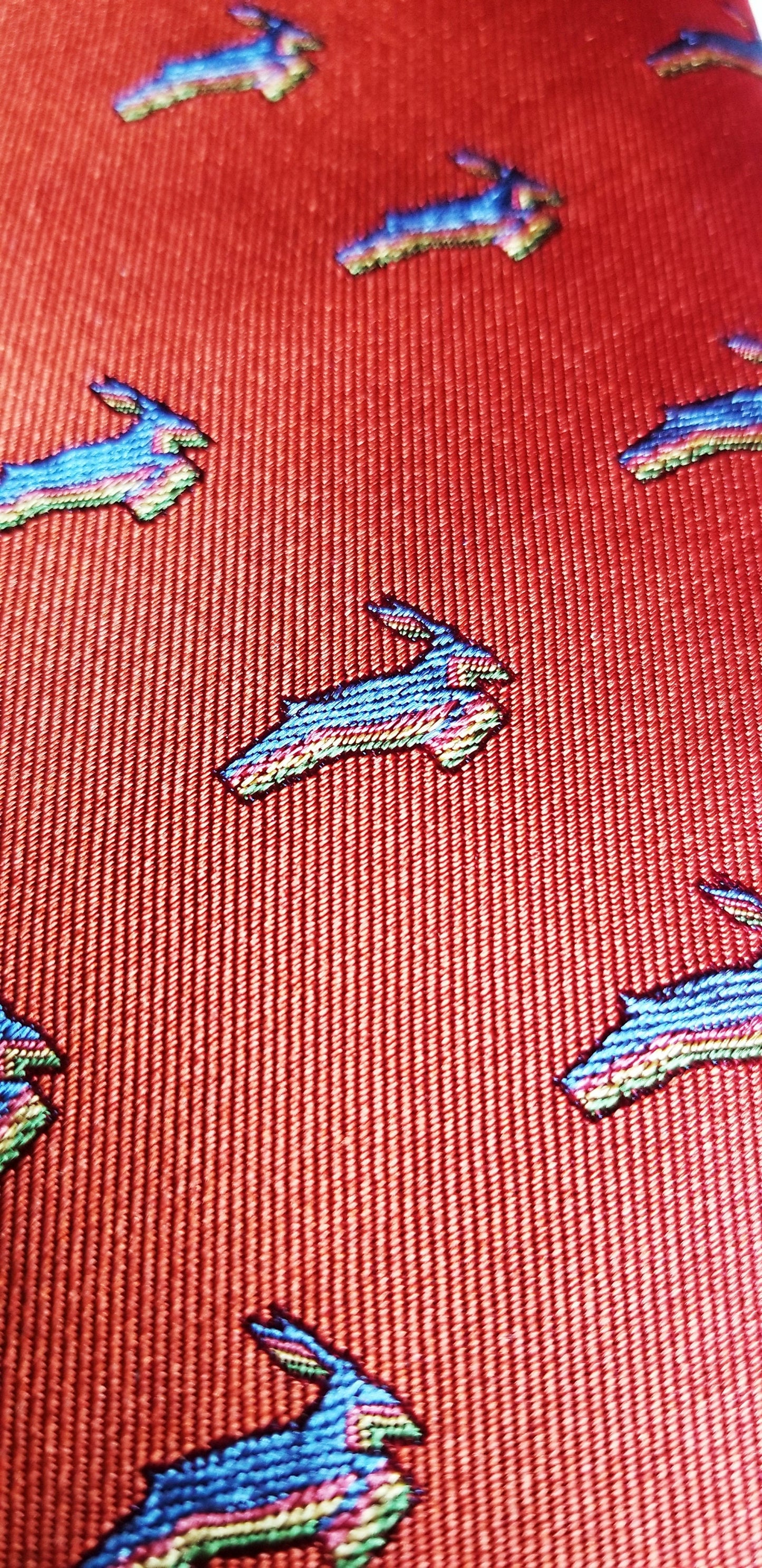 Antelope Pattern Silk Tie in Ladybug Red