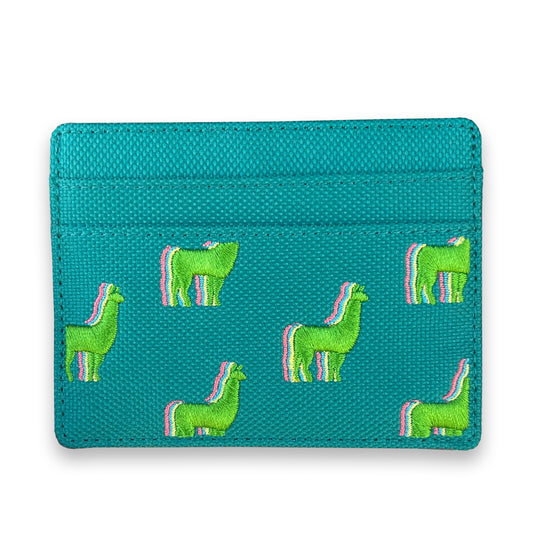 Llama Embroidery Slim Wallet