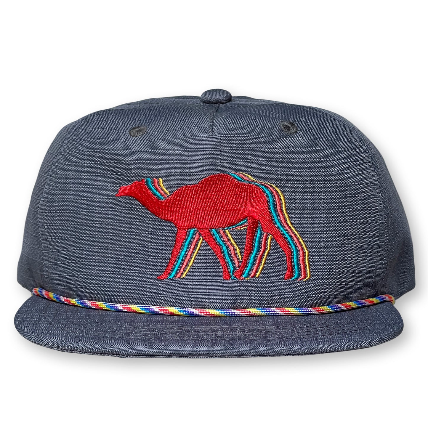 Camel Rope Hat / Charcoal Ripstop Nylon with Ruby Camel
