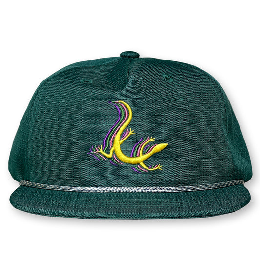 Lizard Rope Hat / Emerald Ripstop Nylon with Buttercup Lizard