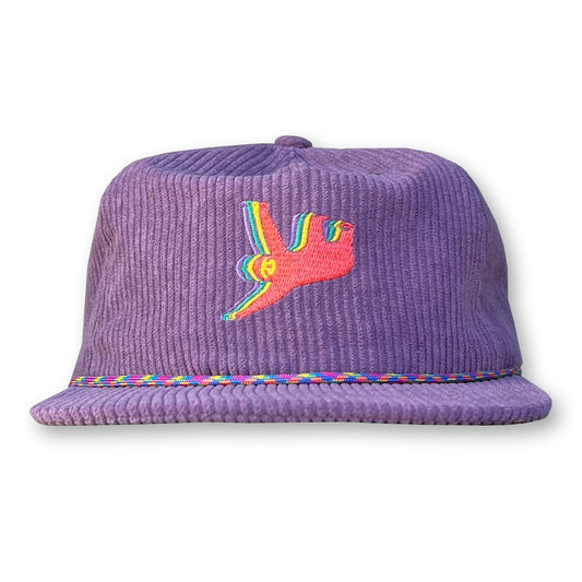 Sloth Rope Hat / Amethyst Corduroy with Grapefruit Sloth