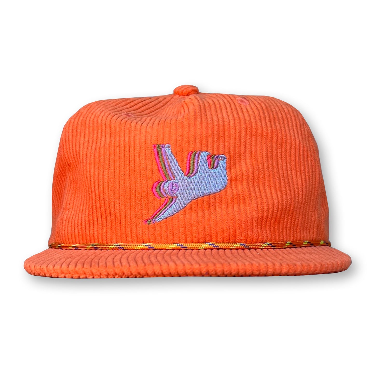 Sloth Rope Hat / Mandarin Corduroy with Periwinkle Sloth