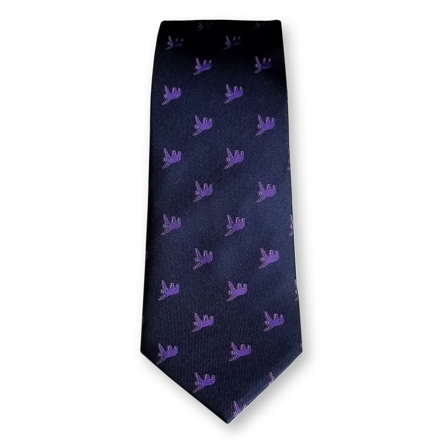 Sloth Pattern Silk Tie in Navy