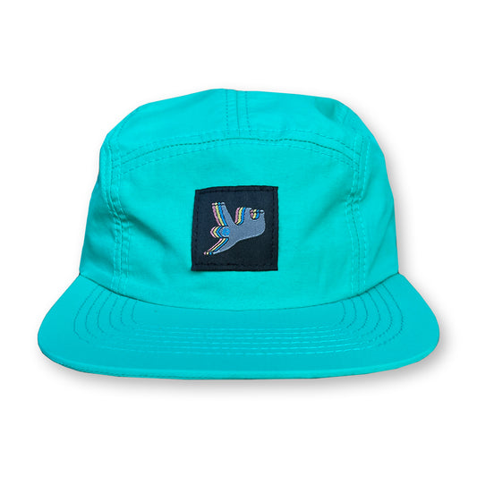 Sloth Five Panel Camp Hat / Spearmint Nylon with Playmobile Sloth Patch