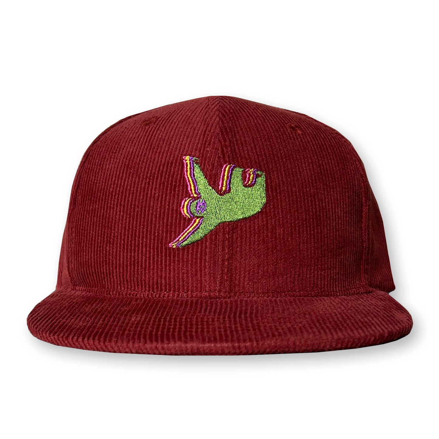 Sloth Corduroy Hat / Rust Corduroy with Limeade Sloth